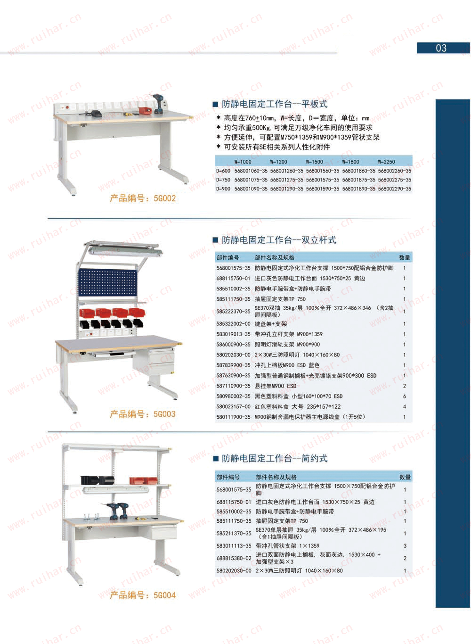 固定式防靜電式作臺，SEG-08-A，SEG-08-B，SEG-08-C，SEG-08-D，森億