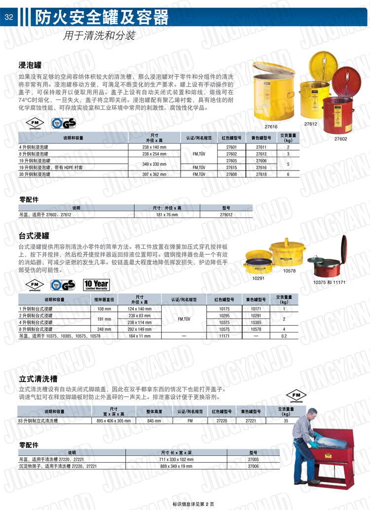 美國杰斯瑞特，justrite，臺式浸泡罐，立式清洗槽，清洗罐