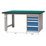 重型工作臺(tái)帶四抽底柜(40mm復(fù)合臺(tái)面)，E-XBG2175(G)